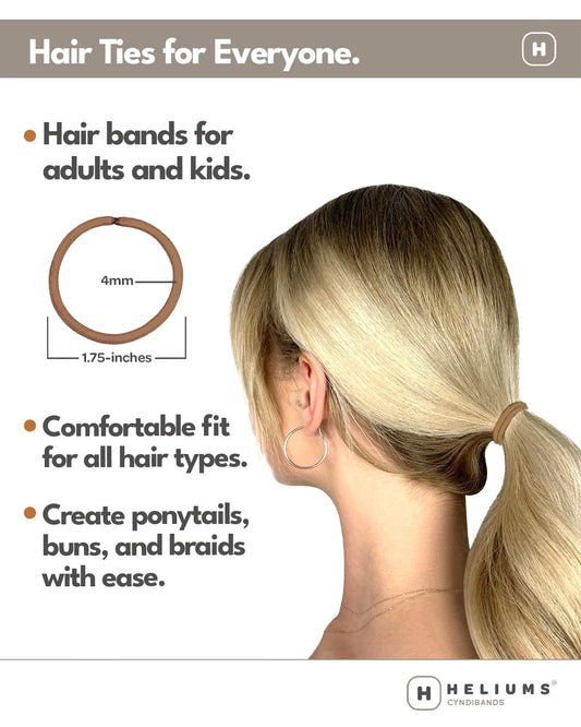 Cyndibands no metal ponytail holders close up view showing soft fabric texture