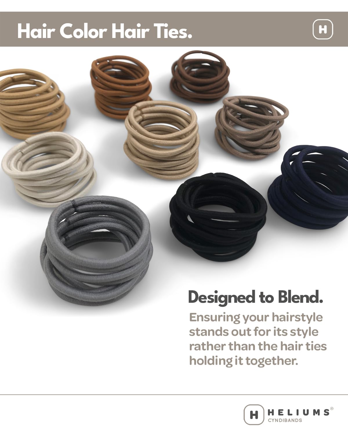 Cyndibands fabric coated elastic hair bands showing flexible stretch durability