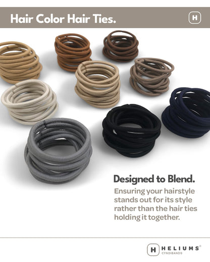 Cyndibands fabric coated elastic hair bands showing flexible stretch durability
