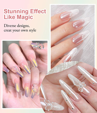 Holographic and pearl mirror effect nail powder pigment