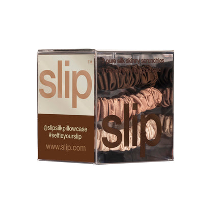 Neutral shade selection of authentic USA imported SLIP luxury silk hair ties for women