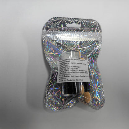 Black sand effect nail glitter powder jar
