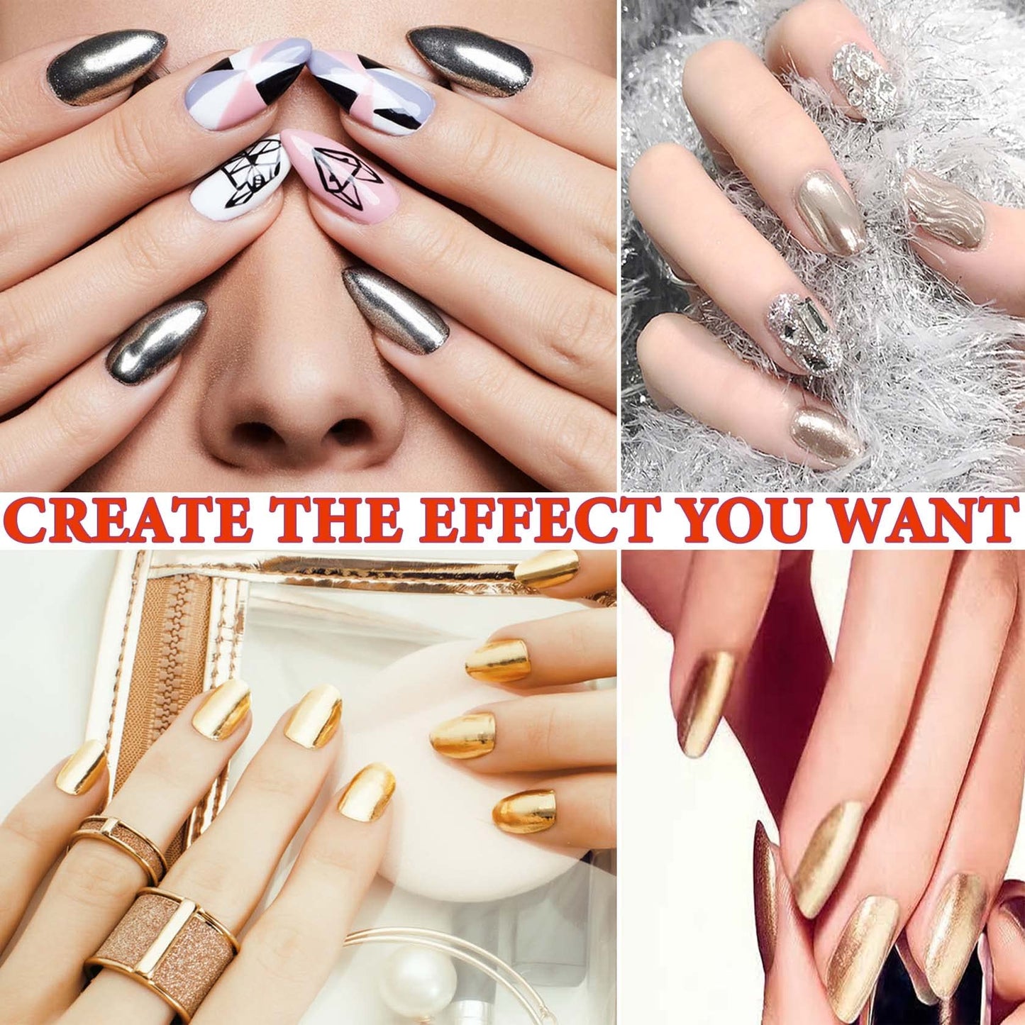 Professional nail art kit containing two jars of pigment