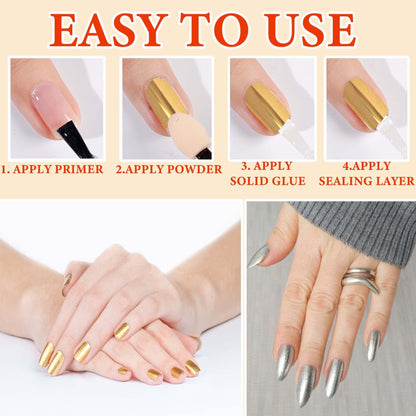 Highly pigmented titanium alloy effect nail powder jars