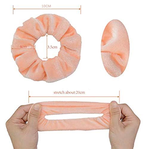 Soft stretchable velvet hair ties for women and girls close up shot