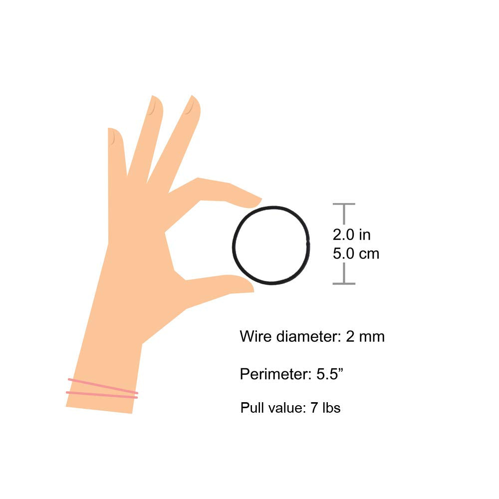 Minihope stretchable black elastics for girls and women hair styling.