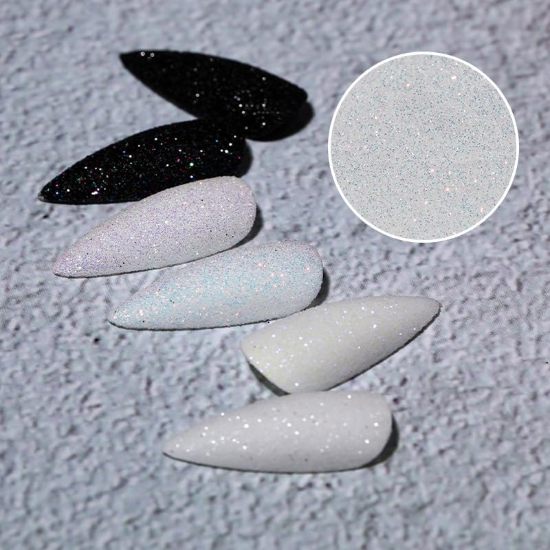 Nail art application showing candy coat effect powder