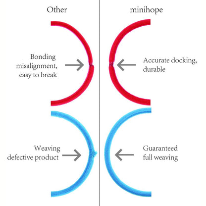 Durable and lightweight circular black rubber hair bands for secure ponytails.