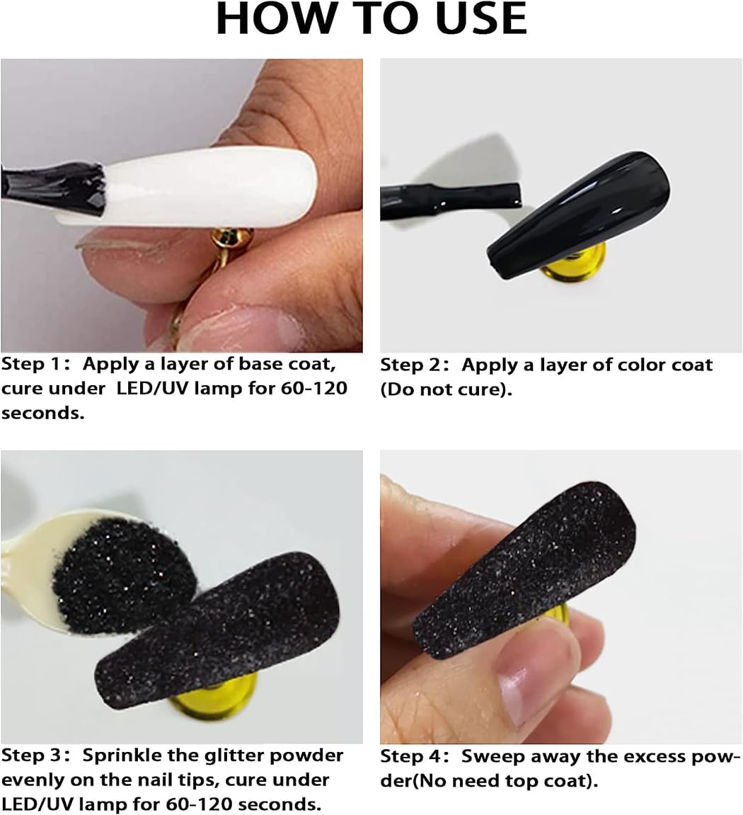 Holographic nail powder set for diy manicure at home