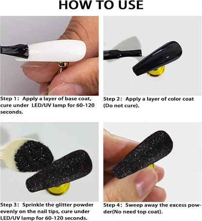 Holographic nail powder set for diy manicure at home