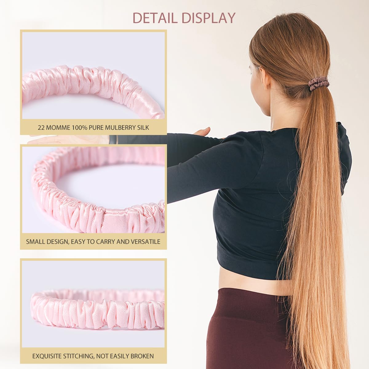 SEMRUE damage free hair ties packaging view illustrating the complete four piece set