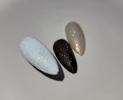Detailed texture shot of bellecrey holographic nail pigment