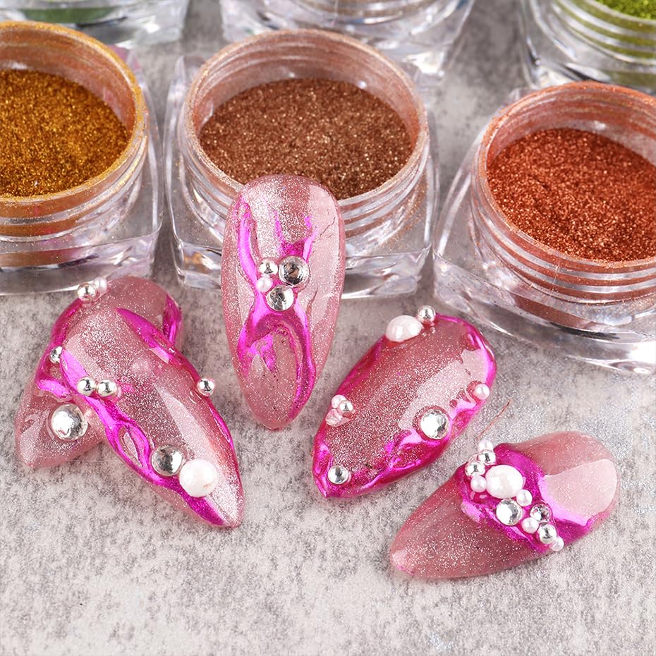 Assorted glitter pigment powders in 23 color collection