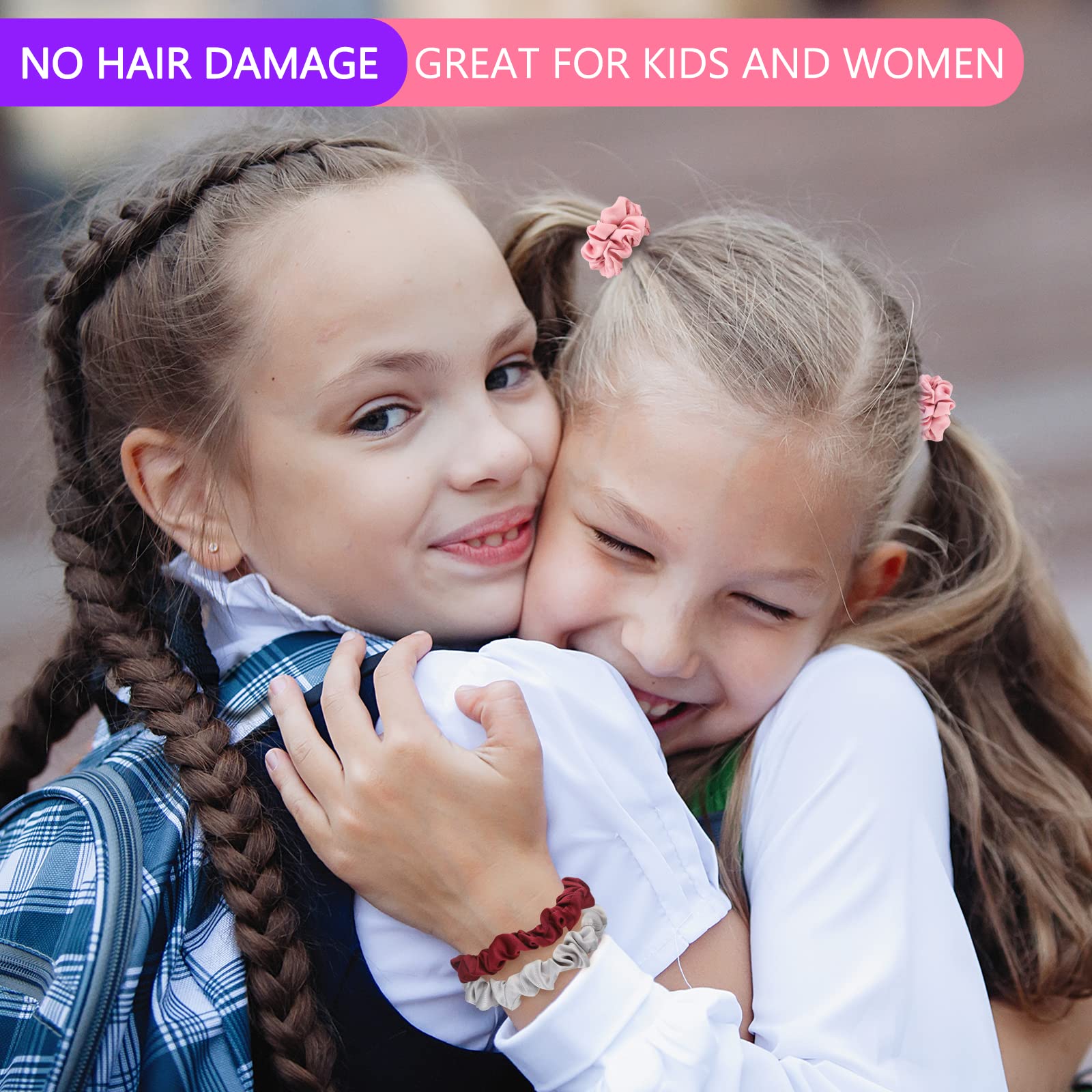 Kecuco anti breakage damage free scrunchies in fifteen colors
