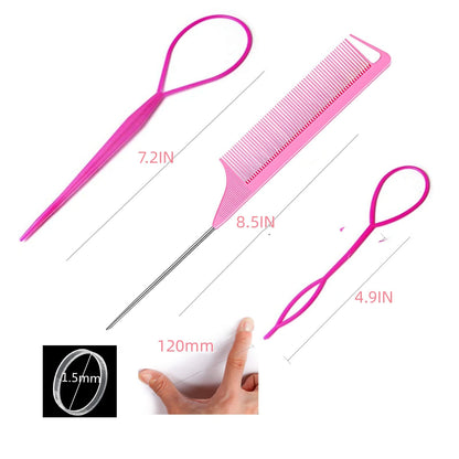 Close up of clear mini elastic hair ties for girls and women on a white background