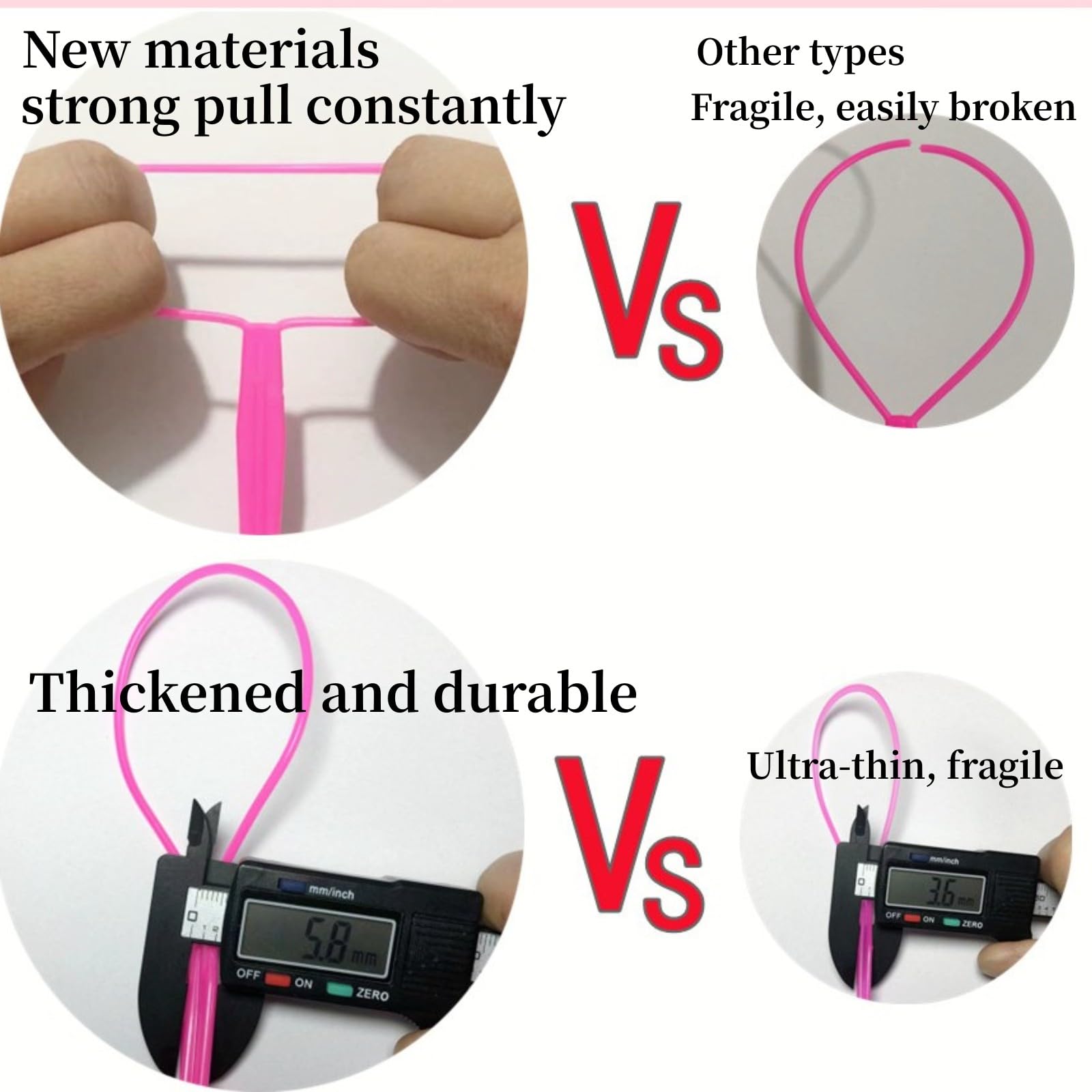 Aigee French braid loops in small and large sizes laid out to display the full six piece imported hair accessory kit.