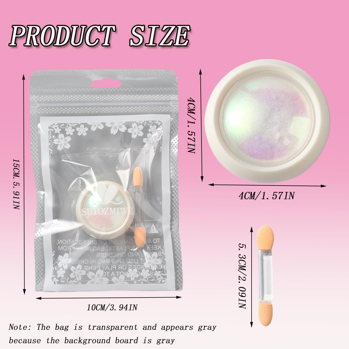 Comparison of holographic nail powder on different base colors