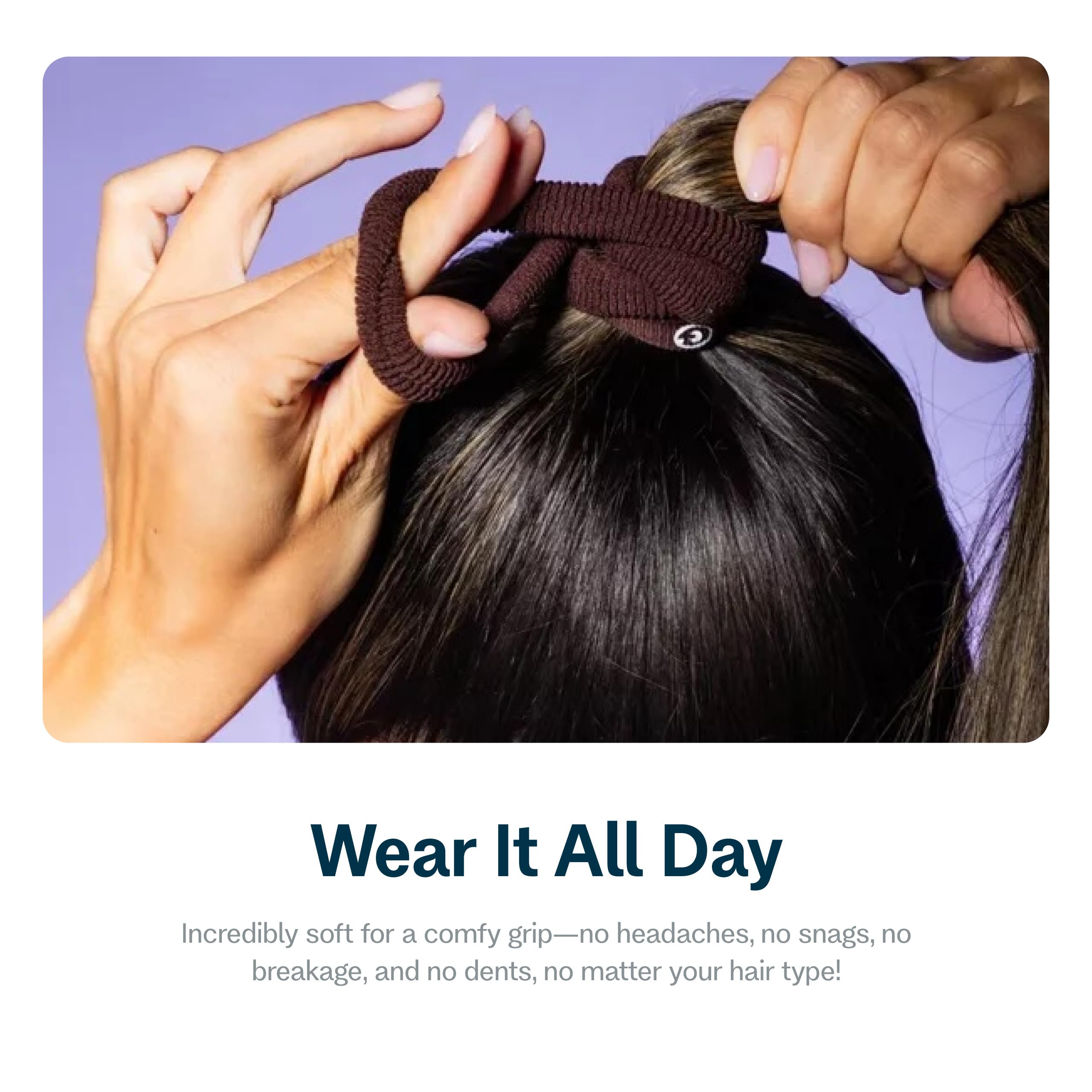 GIMME Beauty damage free non slip hair bands pack of six showing material texture