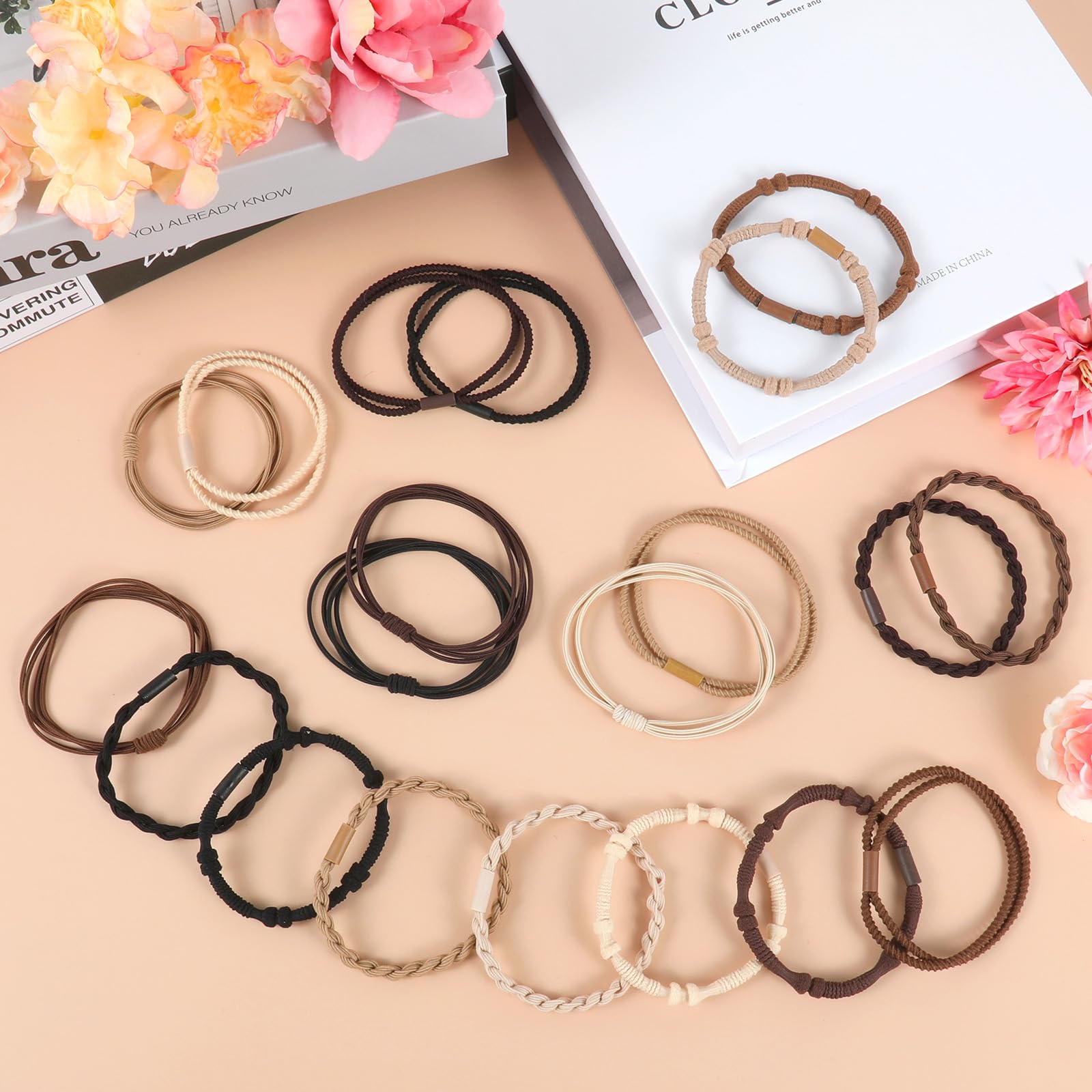 No damage braided hair accessories displayed inside their gift packaging
