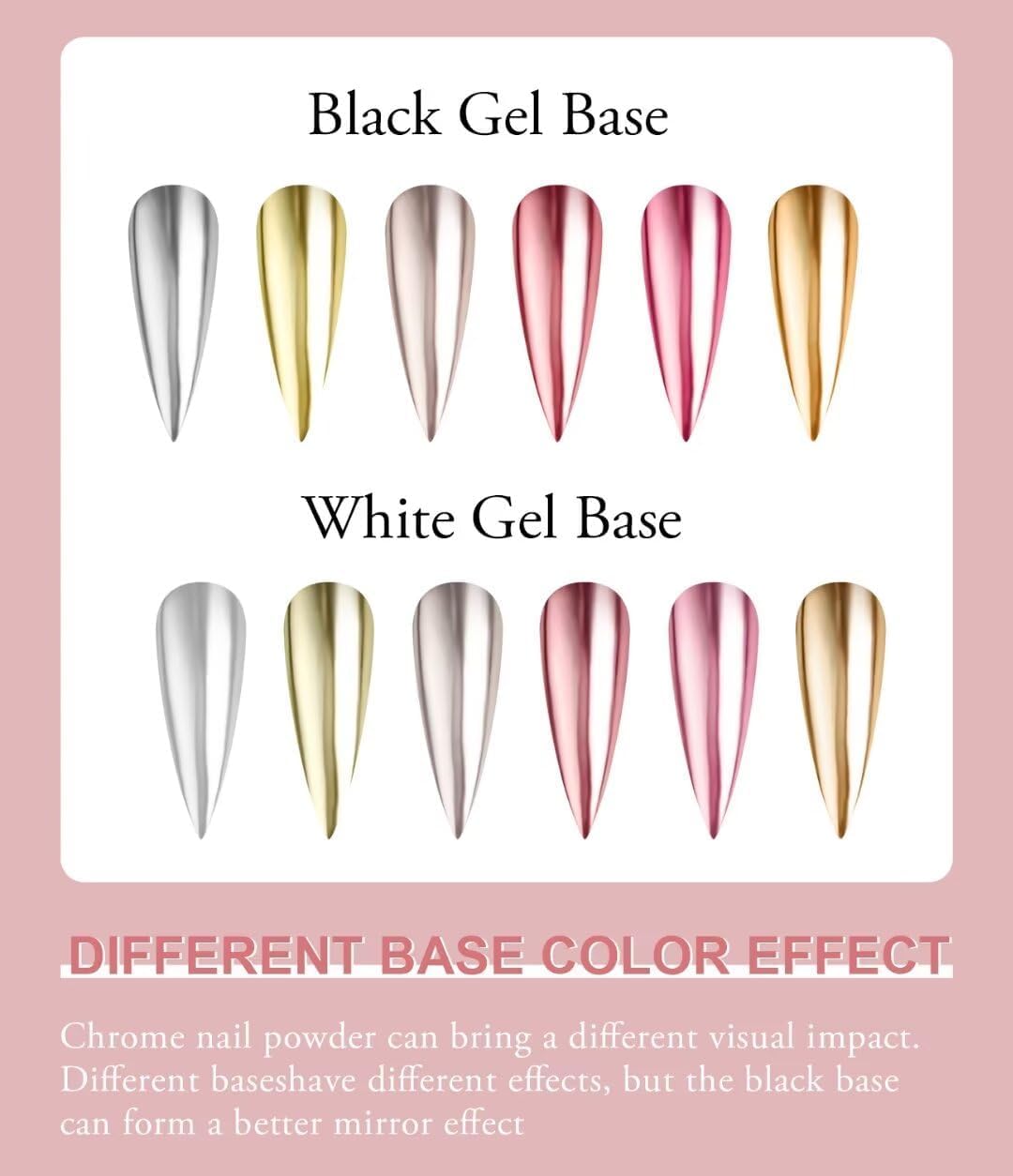 Assorted metallic pigment shades for DIY manicure