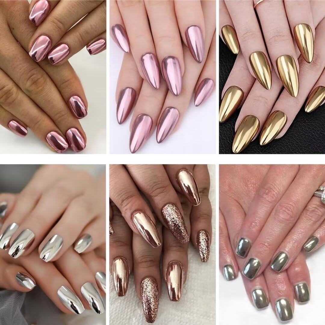 Professional grade chrome nail powder packaging