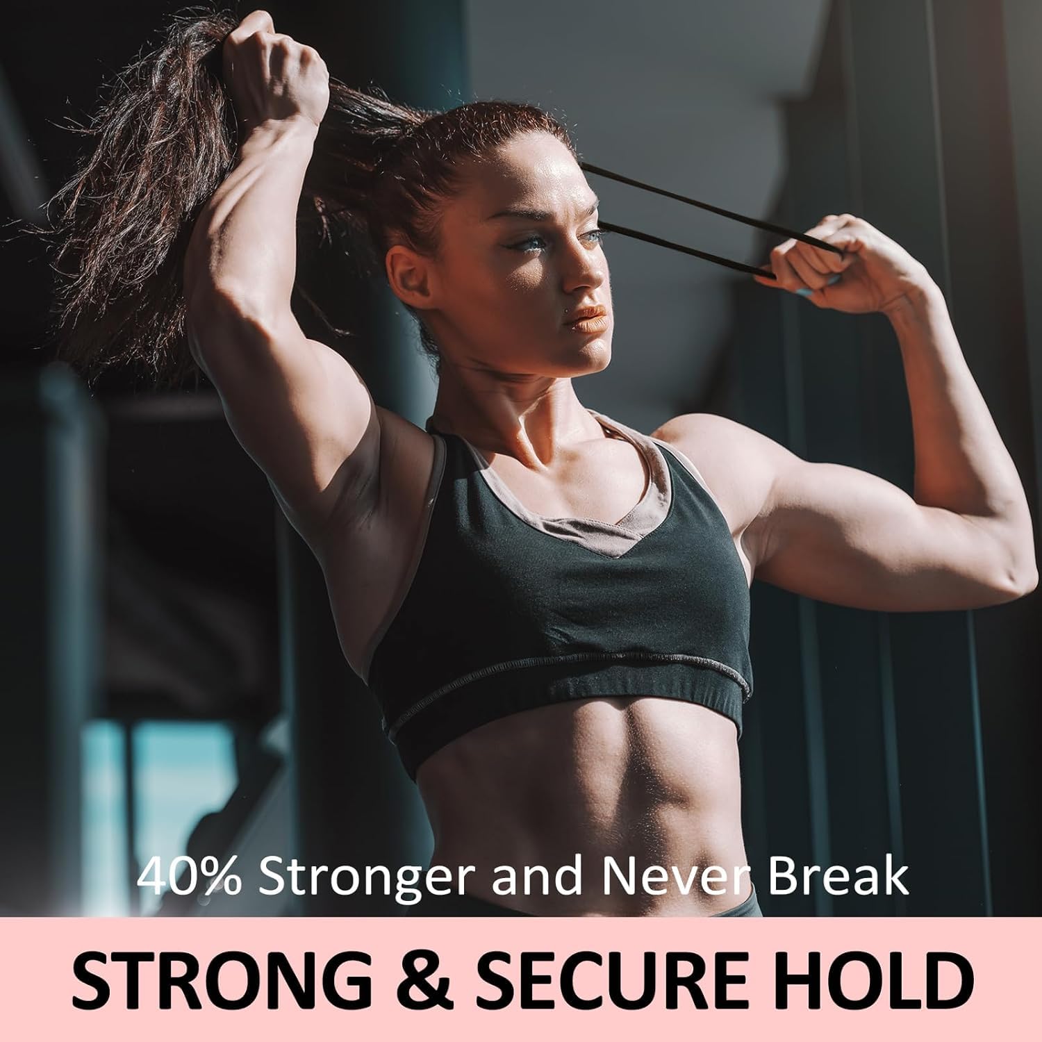 Strong stretch hair ties demonstrating elastic durability for thick curly hair.