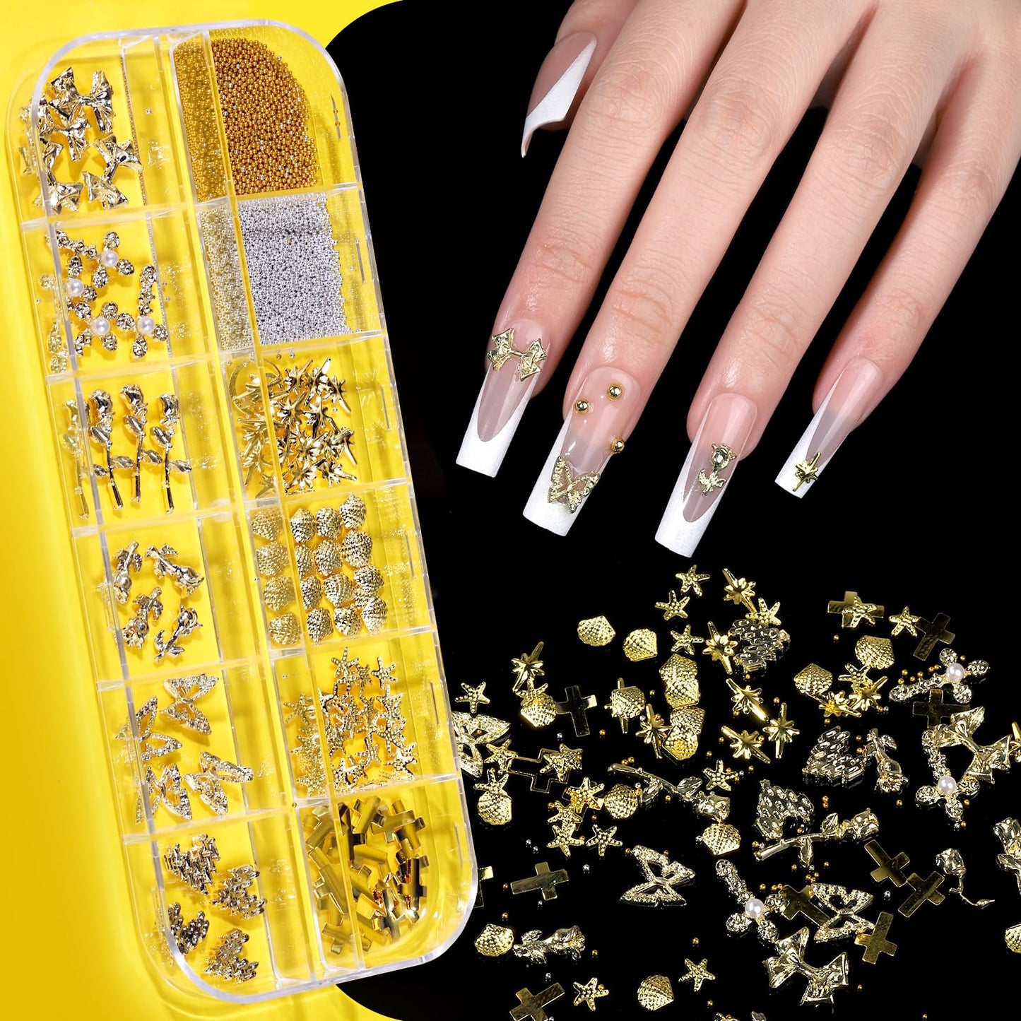 Application of chrome powder on nails using sponge