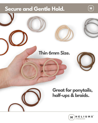 Heliums premium dark brown hair elastics eighteen count pack