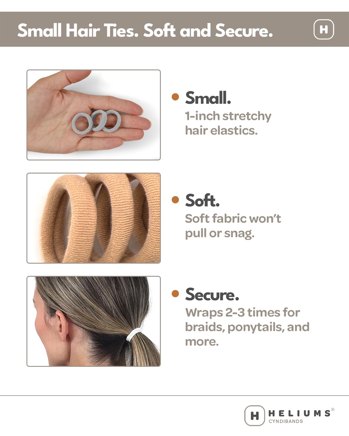 Thirty count mini seamless nylon hair bands in blonde color