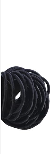 Side angle view of the thirty six piece black hair band collection showing premium manufacturing.