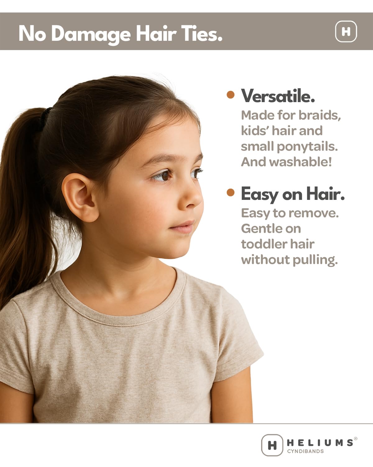 No damage mini ponytail holders for kids and thin hair