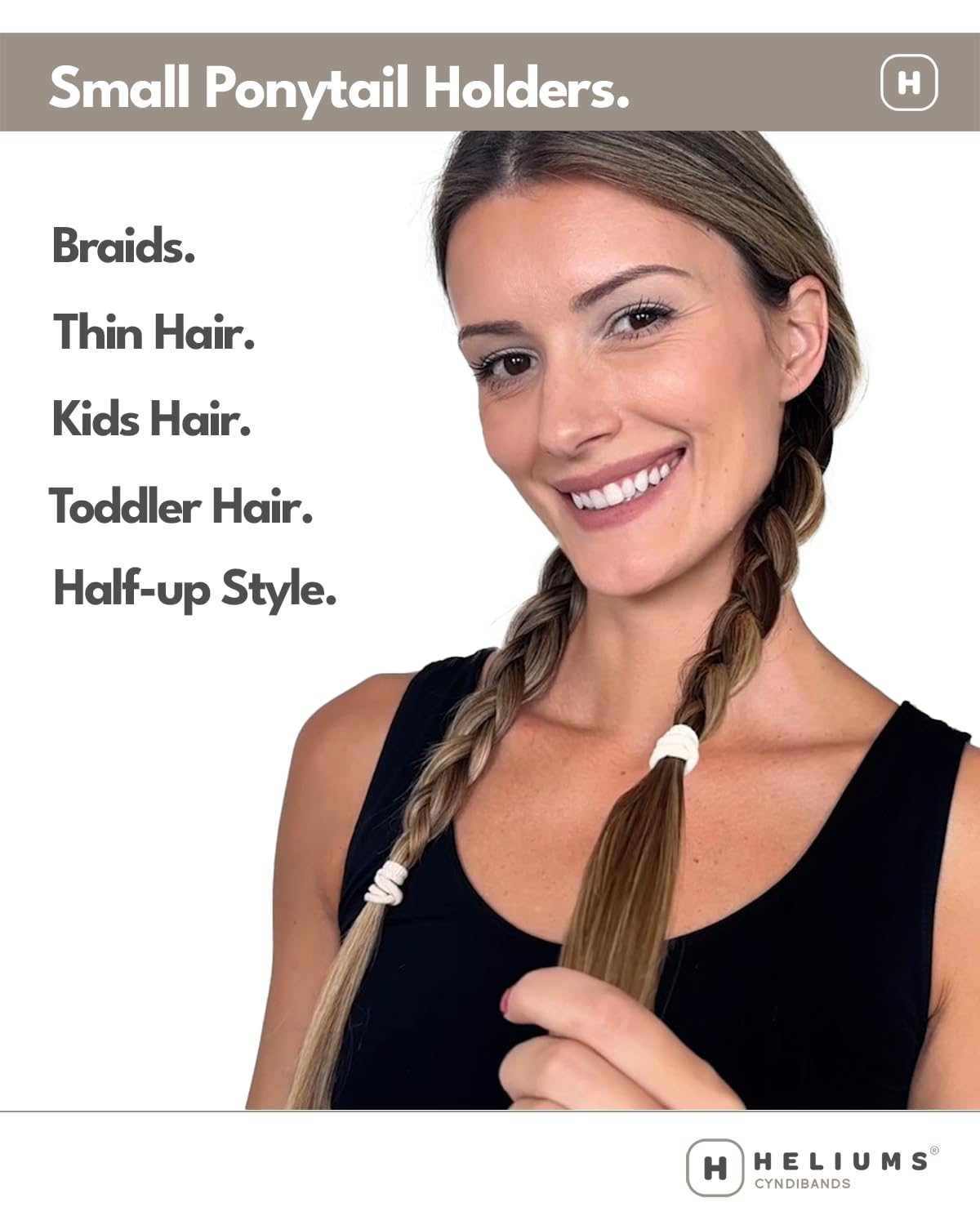 One inch small seamless elastics for intricate braids and hairstyles