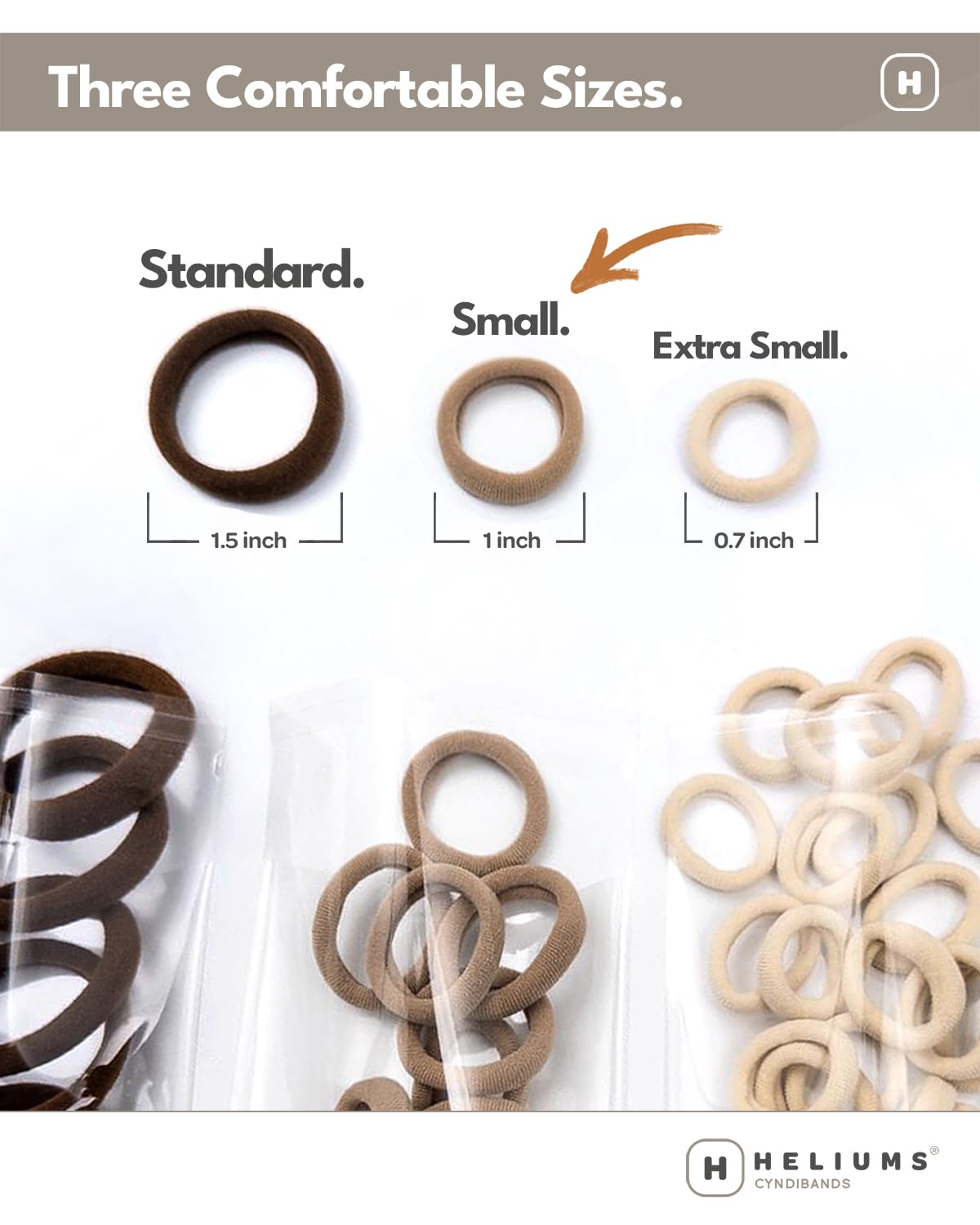 Gentle no slip mini nylon bands showing elasticity and stretch