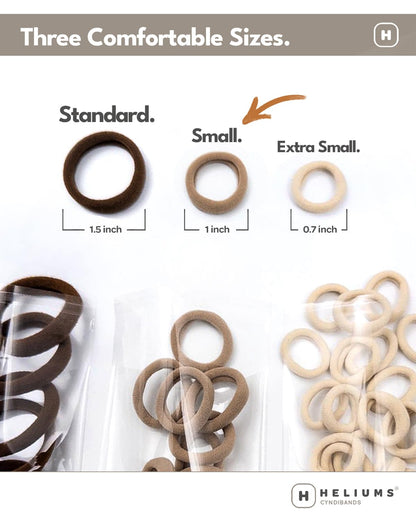Gentle no slip mini nylon bands showing elasticity and stretch