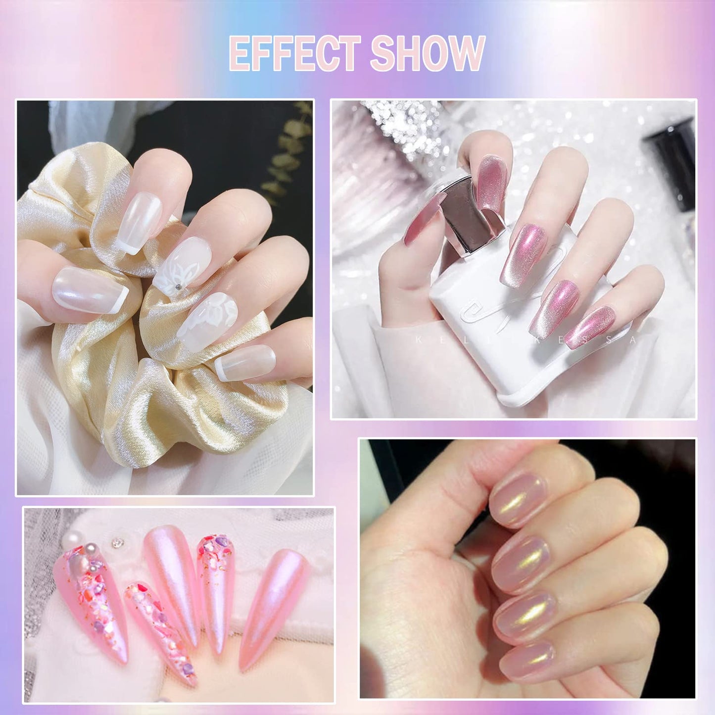 Application process of pillscosmetics chrome powder on nails