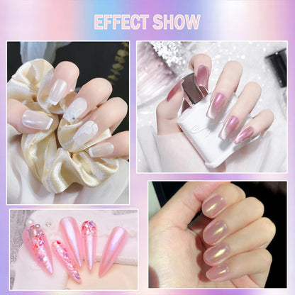 Application process of pillscosmetics chrome powder on nails