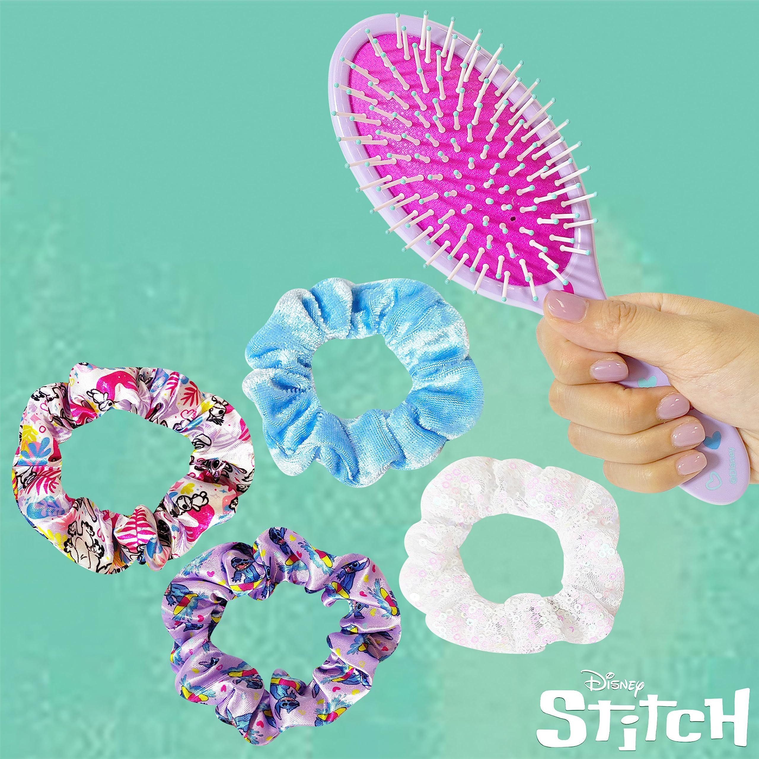 LUV HER Disney Stitch nine inch detangling hair brush with rounded bristles