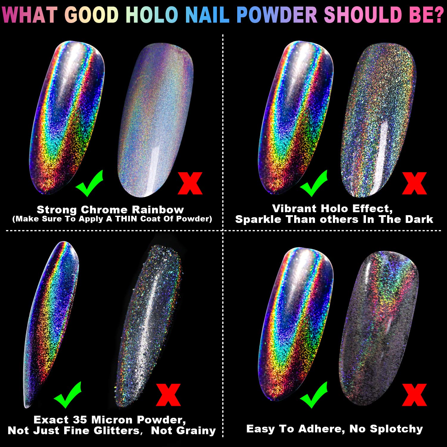 Multi chrome manicure pigment with sponge tools