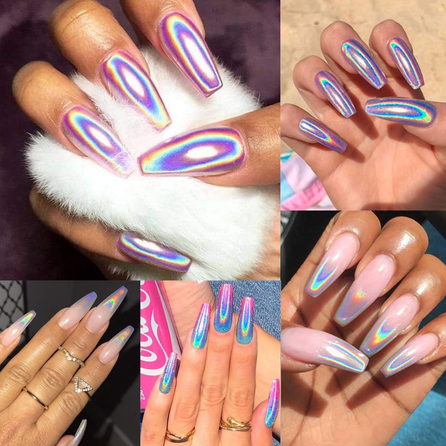 DIY nail art holographic glitter powder packaging