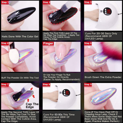 GA&EN nail powder set with sponge applicators