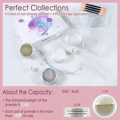 Sponge applicators included with chrome nail powder kit