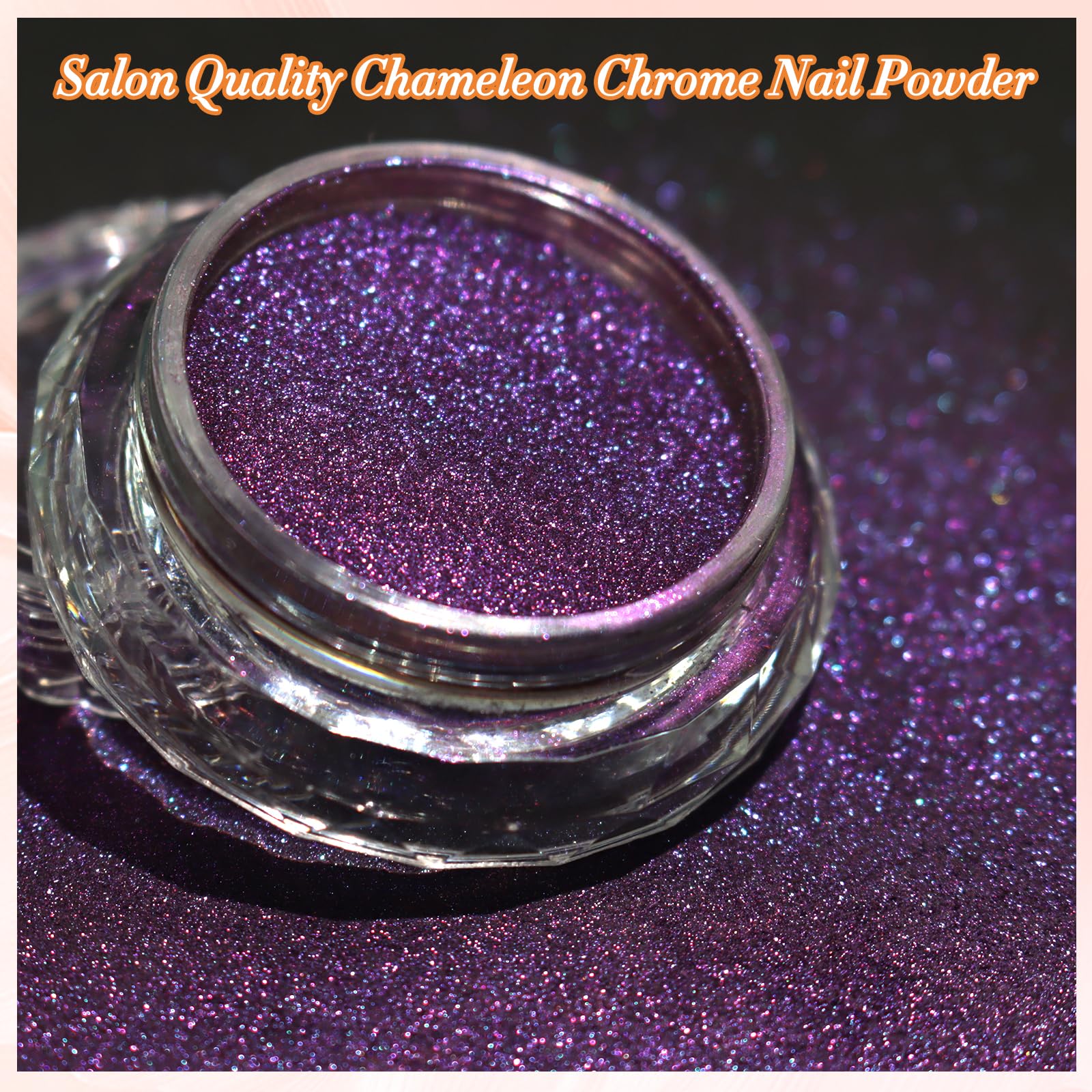 Cyberpunk color shift nail art swatch on model finger