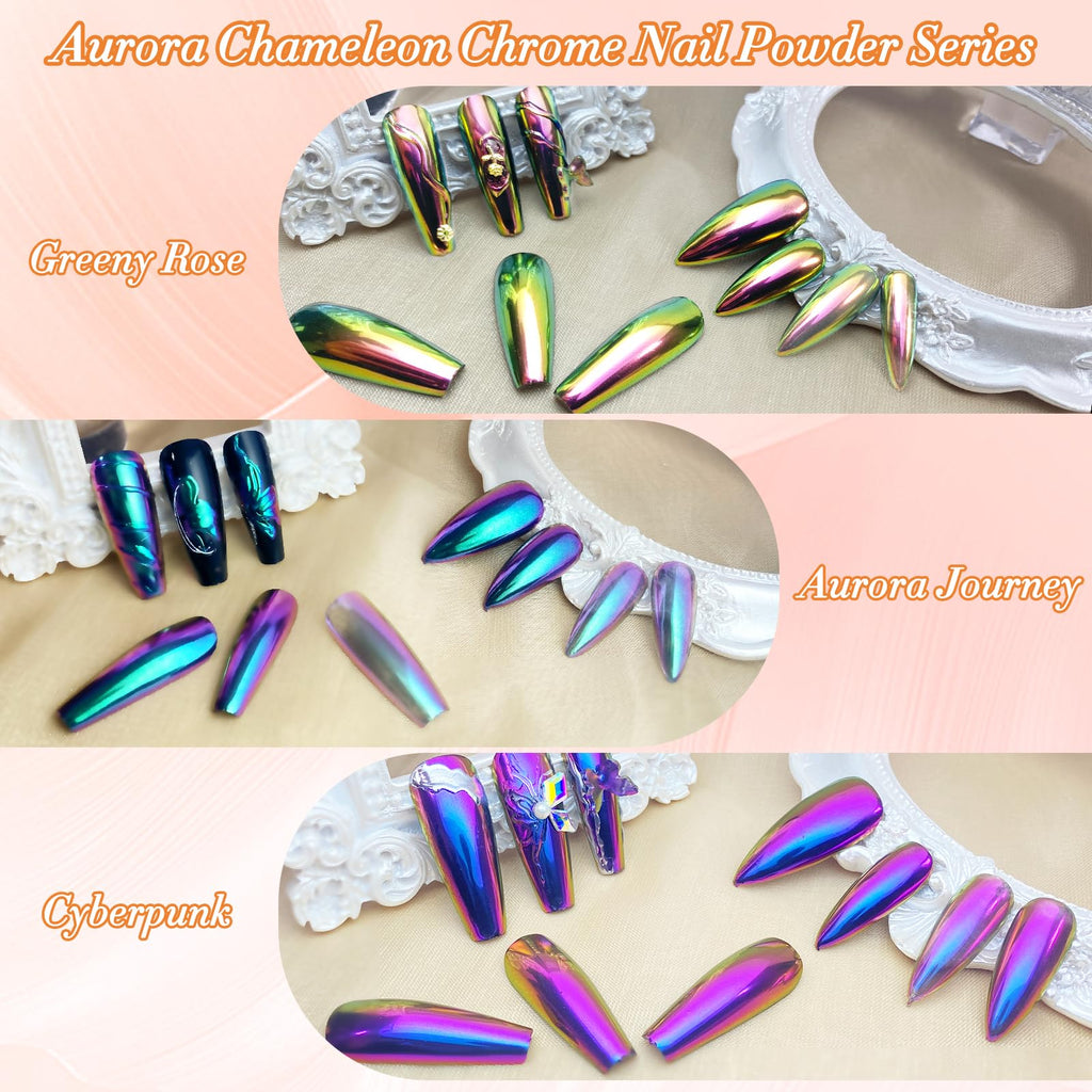 Fnnz aurora effect pigment powder top label display