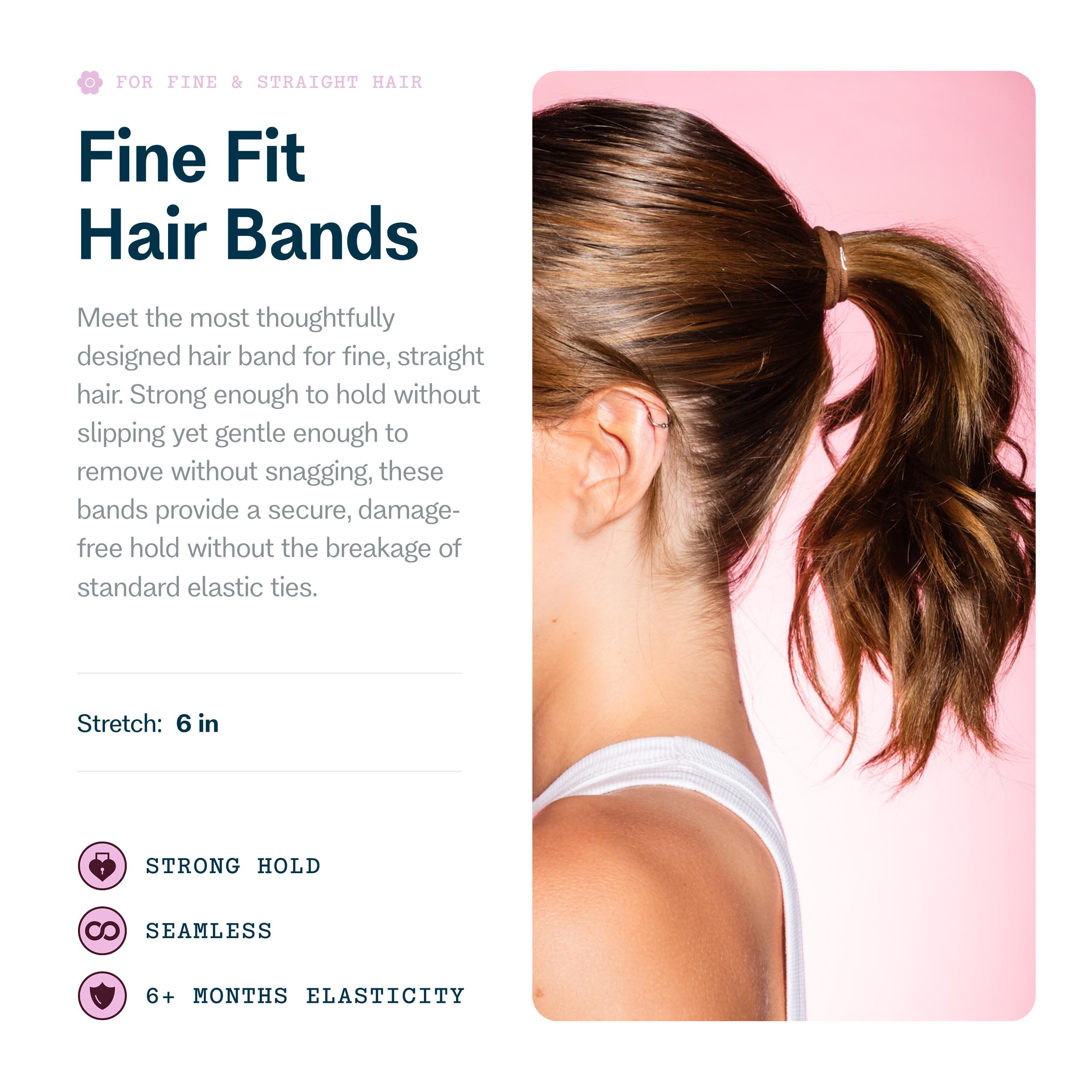 Gimme Beauty slim fit hair ties for thin brittle hair texture detail