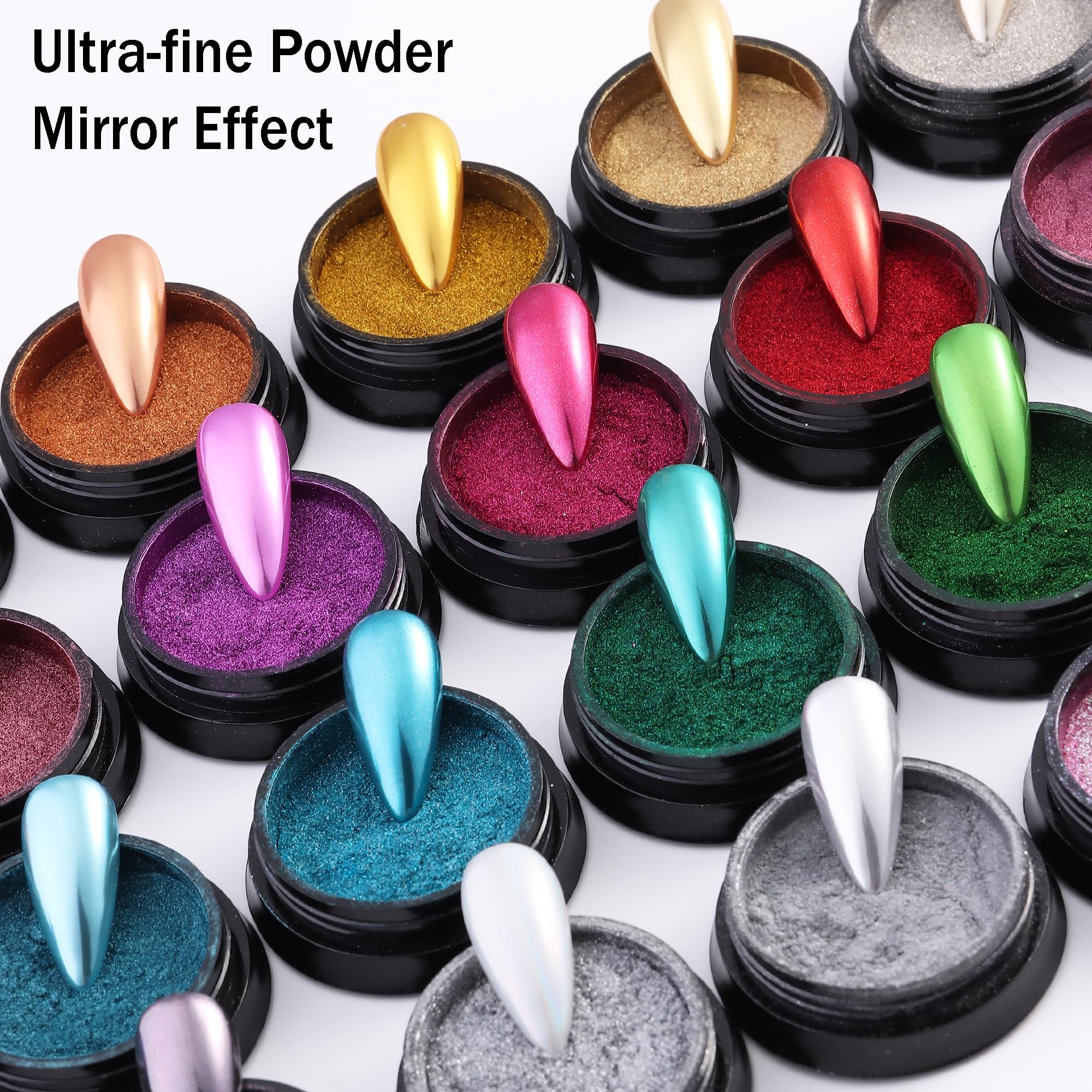 Silicone pen applicator used for applying chrome nail powder