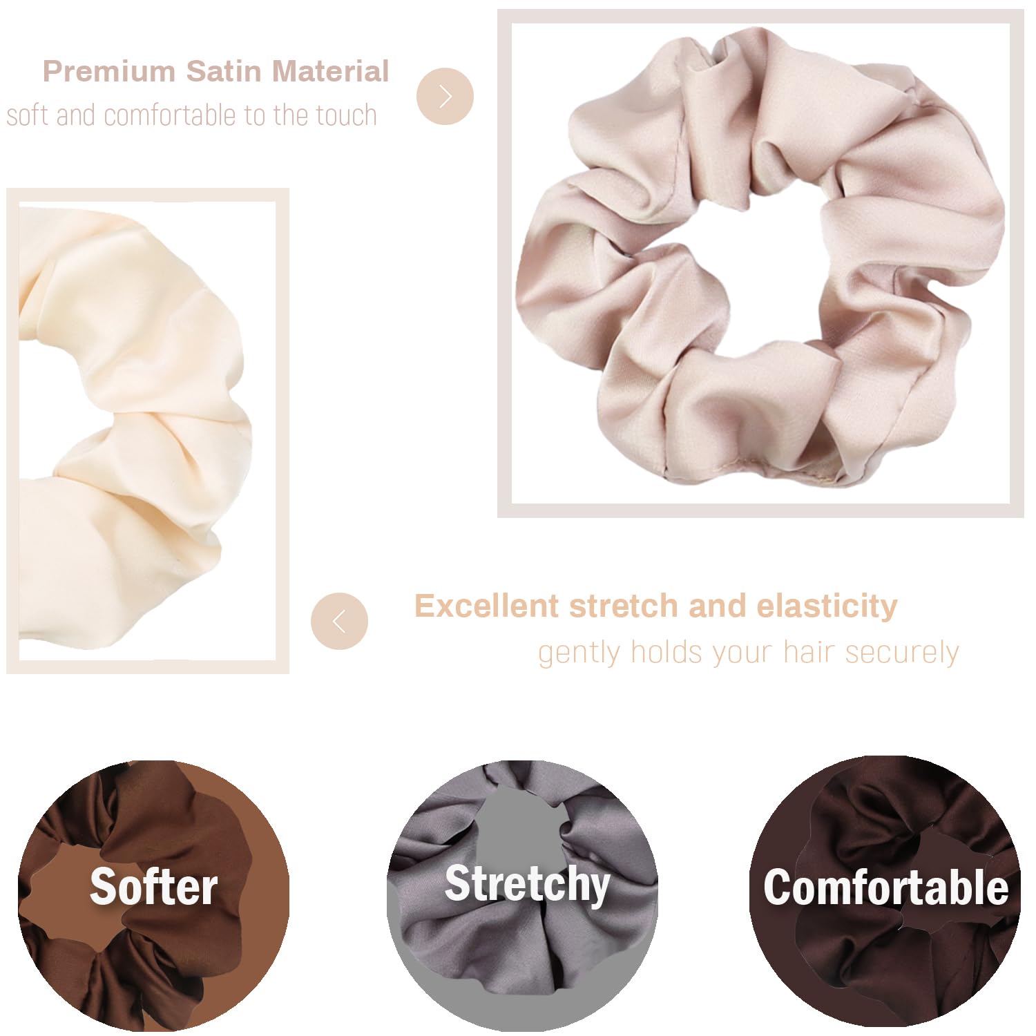 Close up shot of the smooth silk-like texture of IVARYSS hair ties
