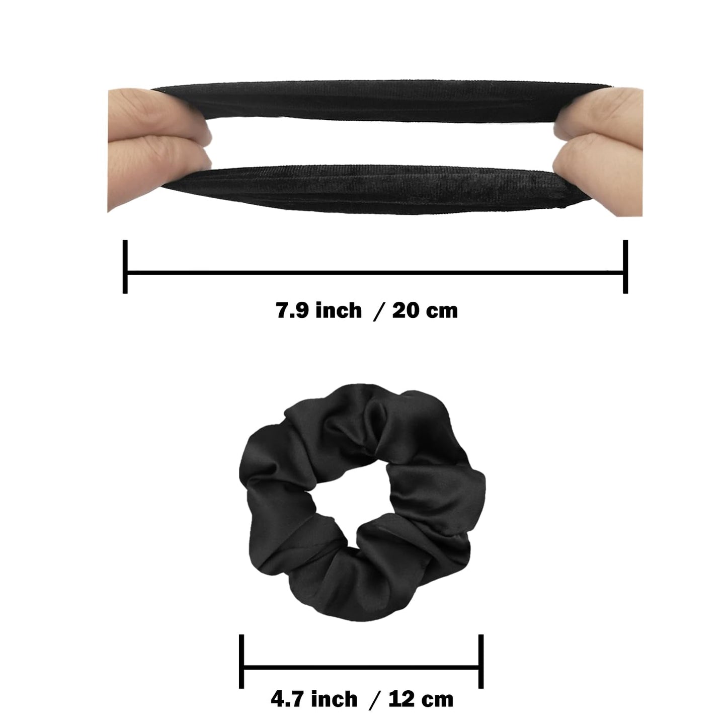 Authentic USA imported luxury satin scrunchies for damage-free hair styling