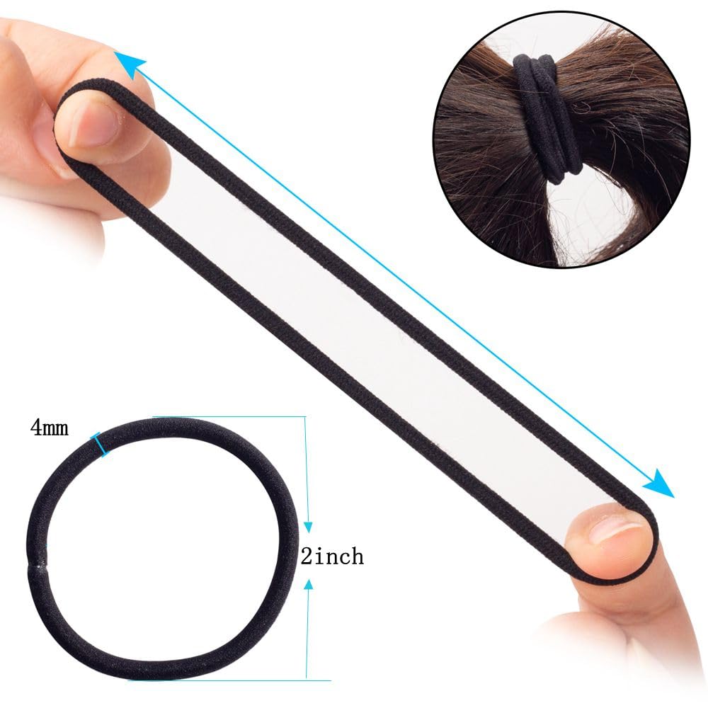 Close up view of the four millimetre thick seamless elastic hair bands for thick hair
