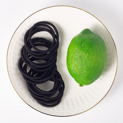Durable and stretchable black elastic bands designed for heavy and curly hair types