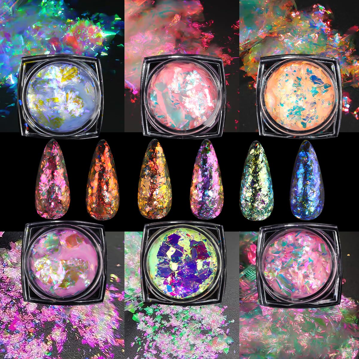 Sutozmiwe nail glitter flakes set packaging